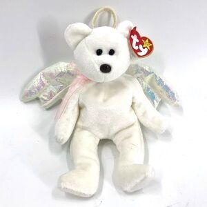 Retired 1998 Ty Beanie Babies Halo Angel Bear Wings Tag Attached Errors Rare